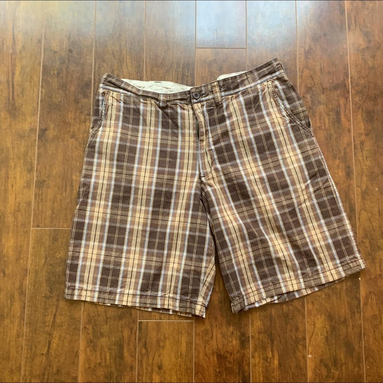 Brown Striped Shorts - Depop