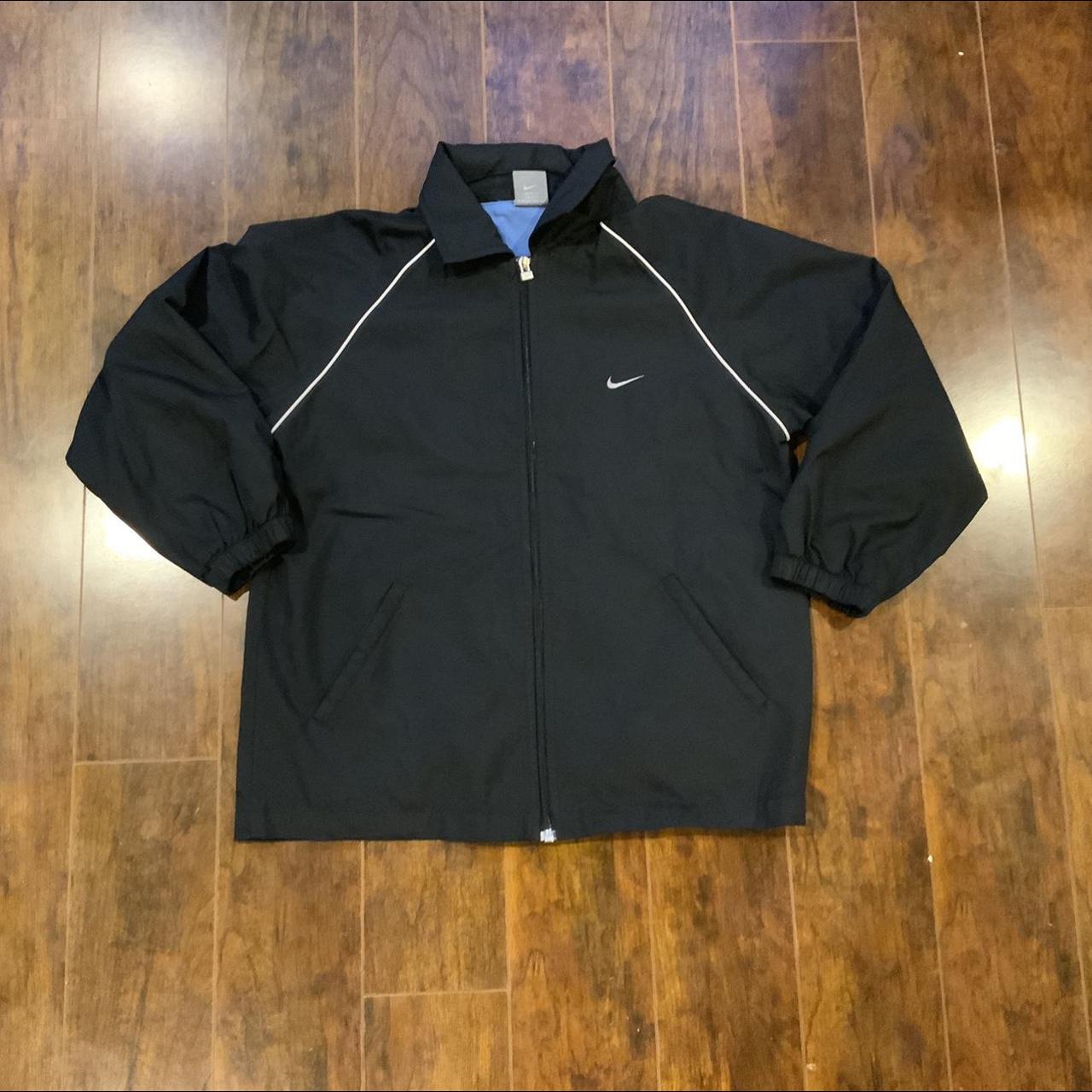 Vintage 2000s nike trackjacket with light blue... Depop