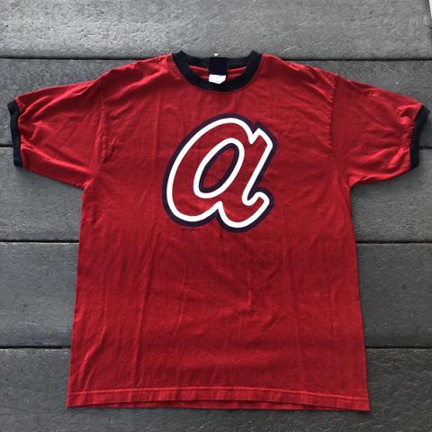 atlanta braves majestic cooperstown jersey - Depop