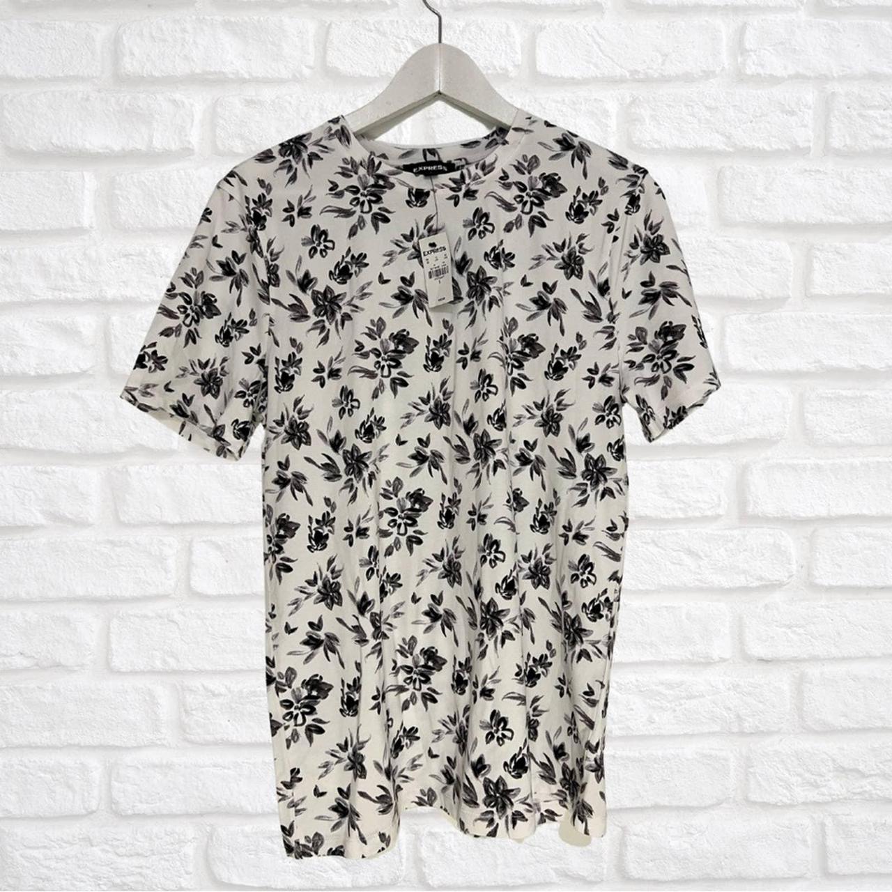 Express Men's Black and White Shirt | Depop