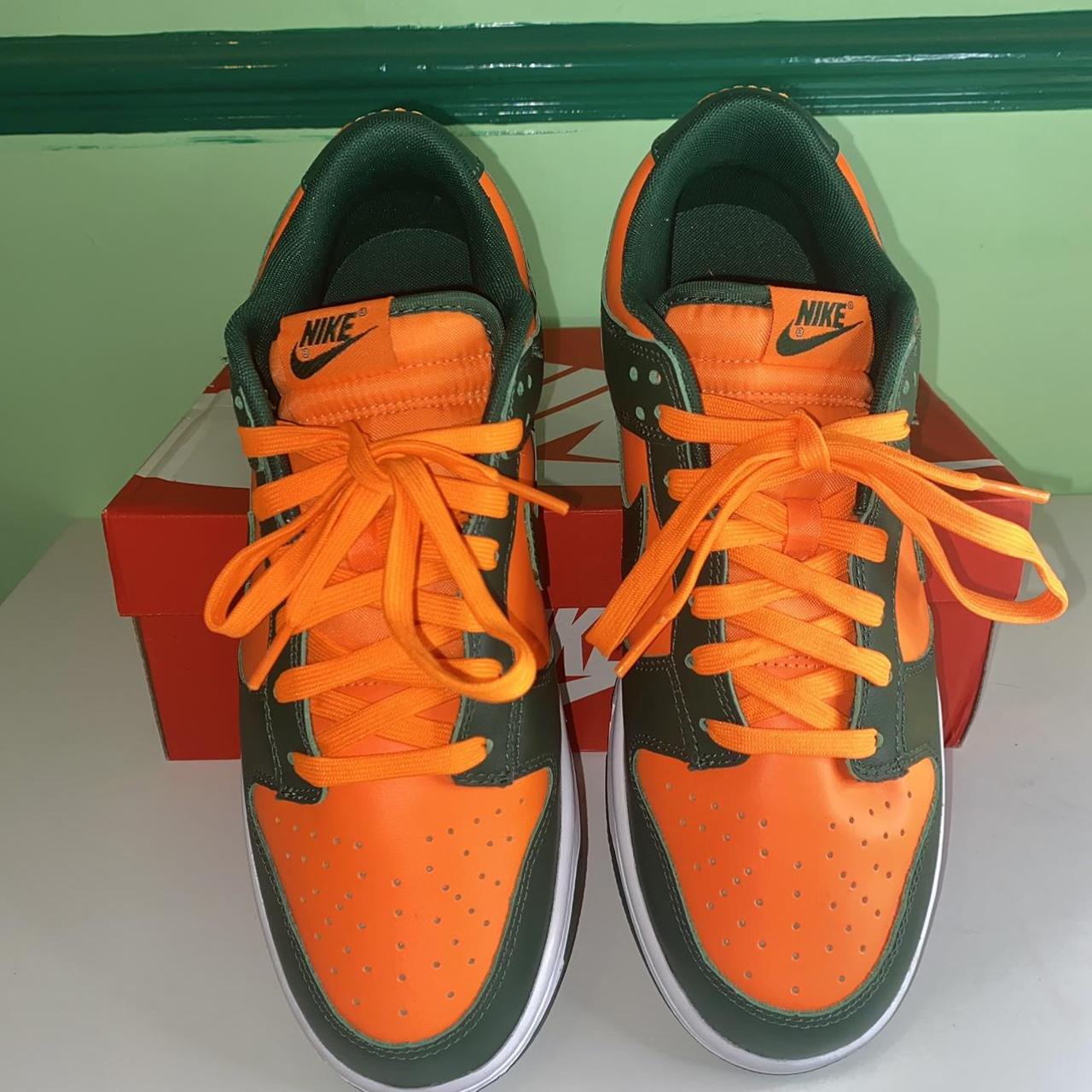 Nike Men's Orange and Green Trainers | Depop