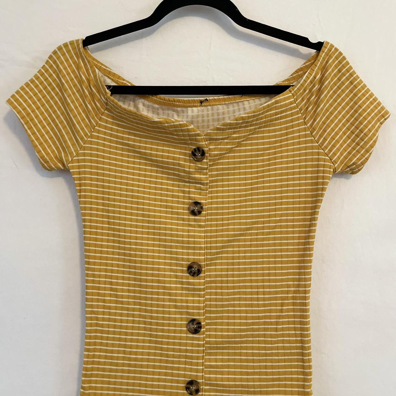 Sweetheart crop top in mustard Cute tortious colored... - Depop