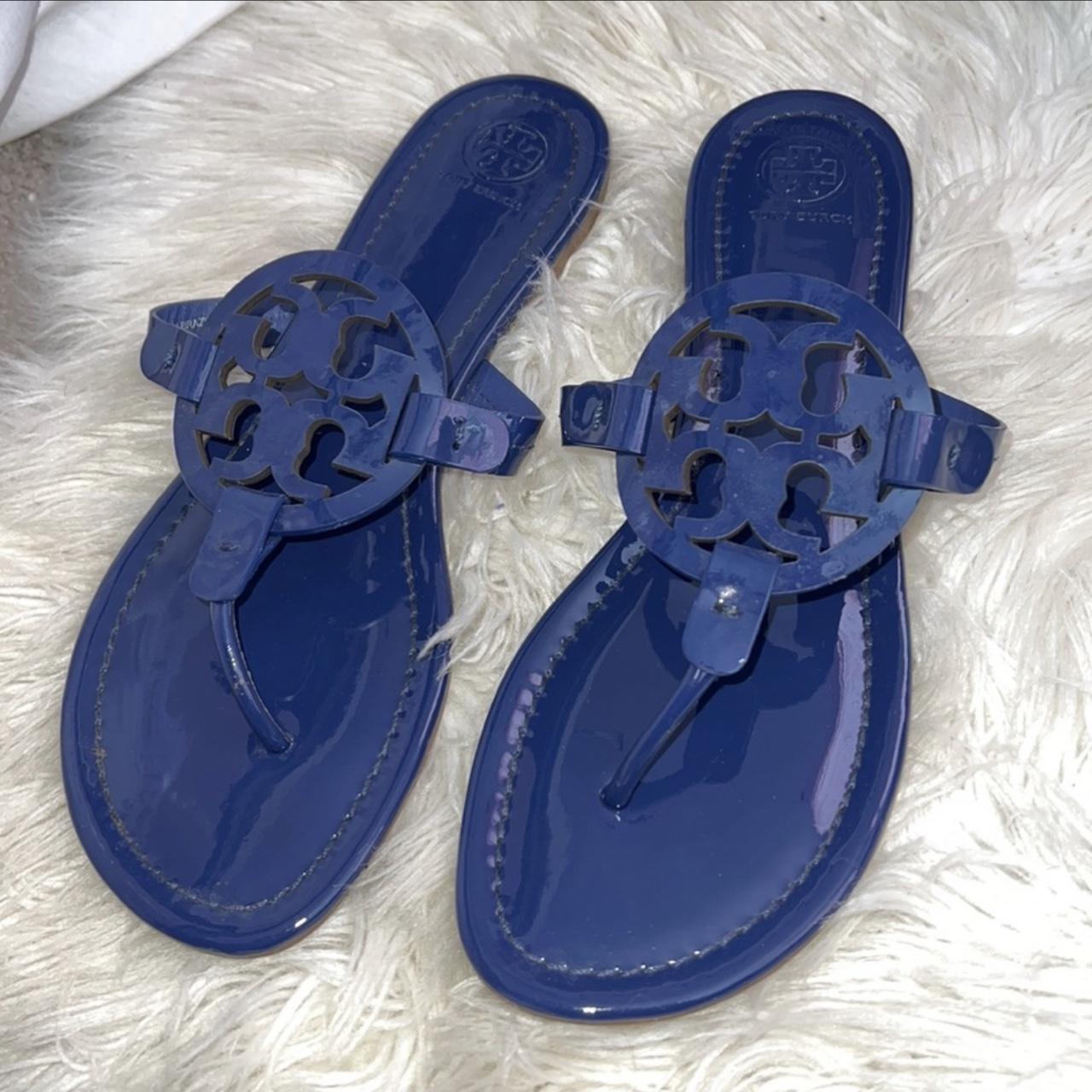 Tory Burch Blue Platform Wedge Flip Flop Sandals.... - Depop