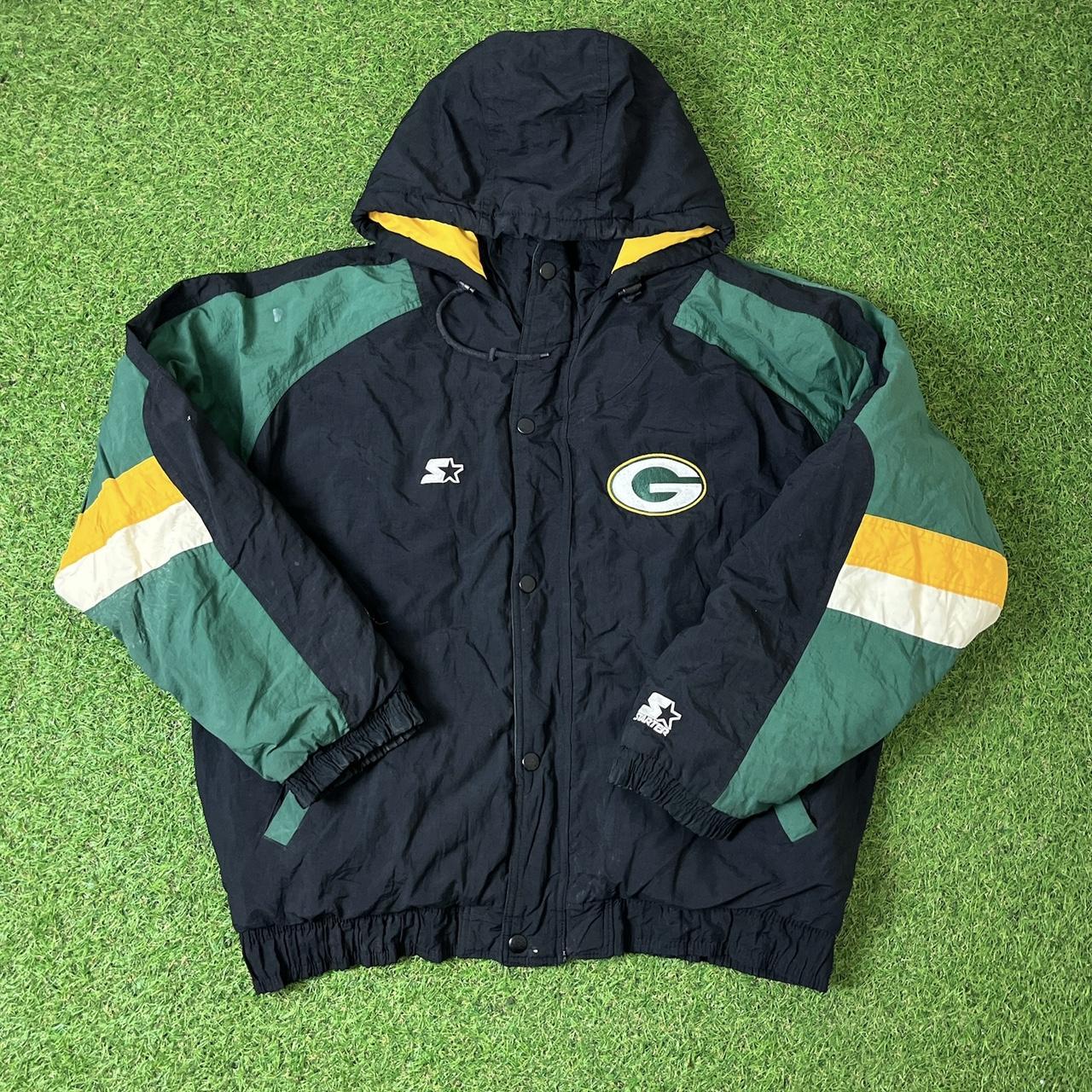 Vintage 90's Green Bay Packers Starter Jacket Green - Depop