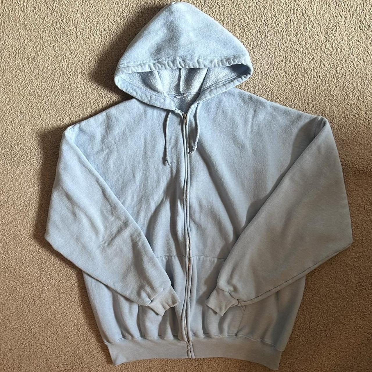 light blue cotton jacket more of an opaque sky blue... - Depop