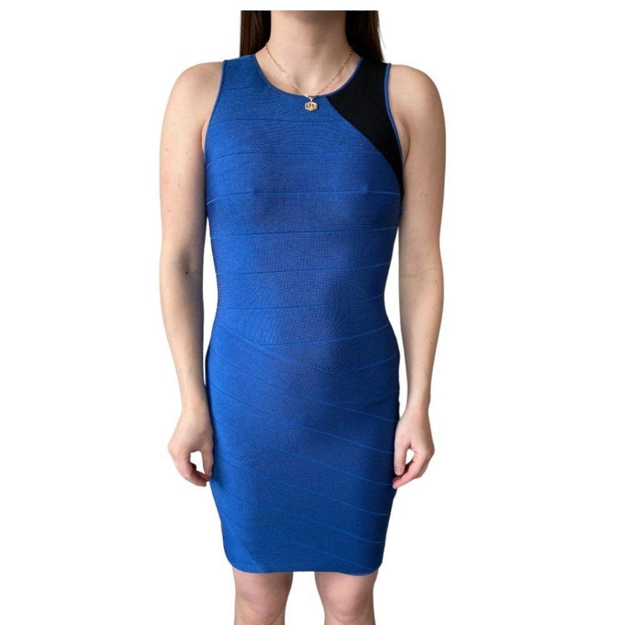 Armani Exchange Women's Blue and Black Dress | Depop