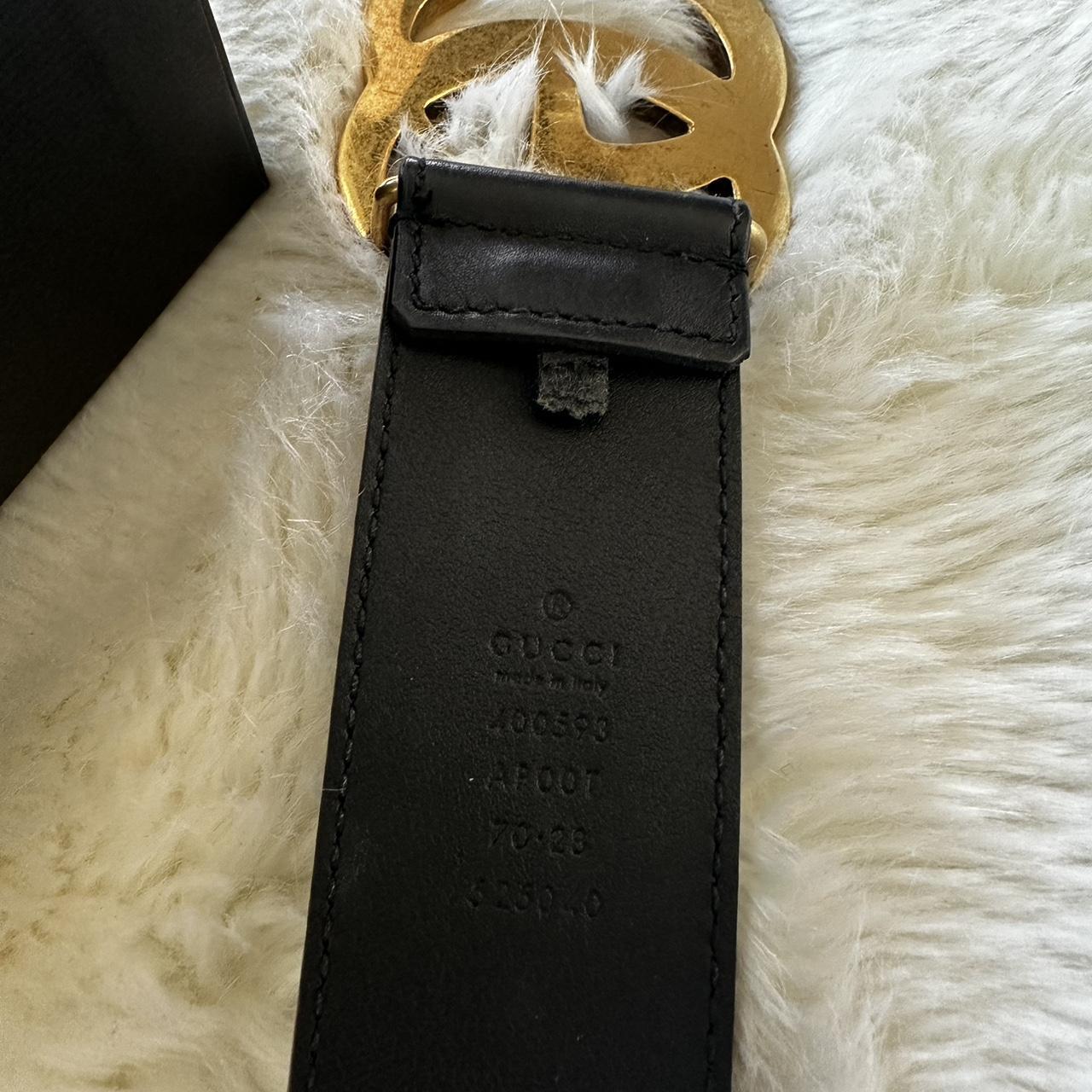 Gucci Wide Leather Belt. Size 70. Fits xs waist and... - Depop