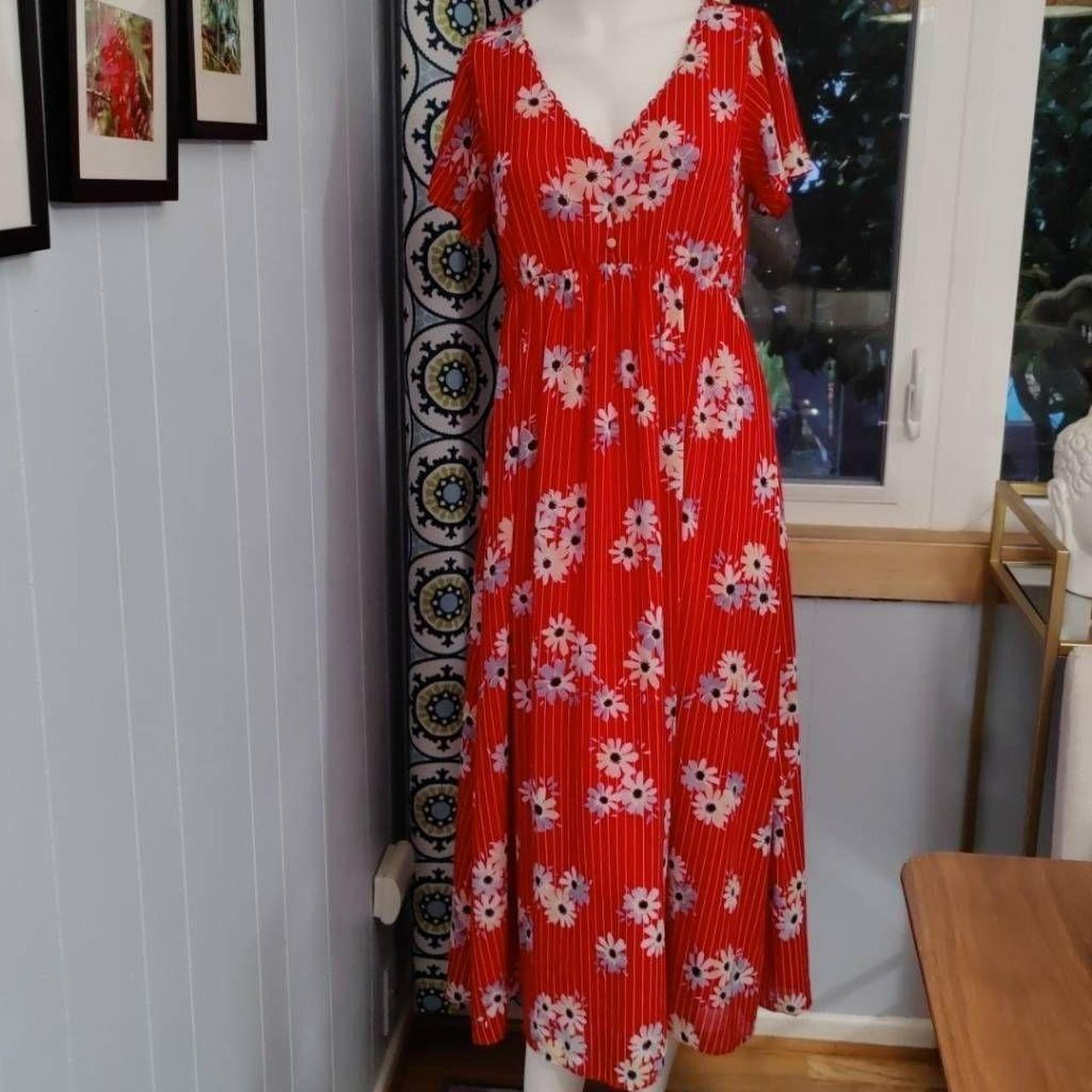 Madewell red shop floral dress