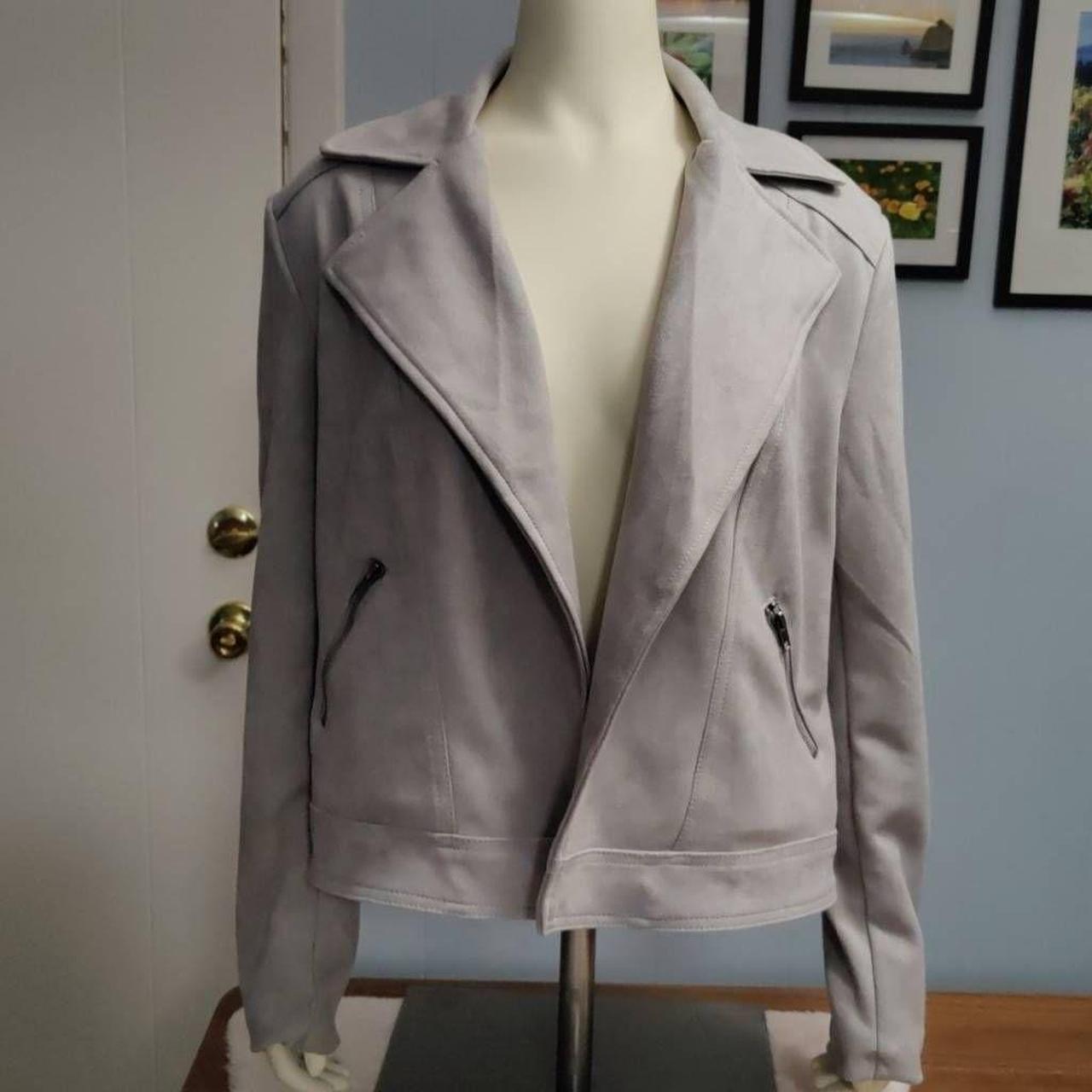 Faux suede outlet open front jacket