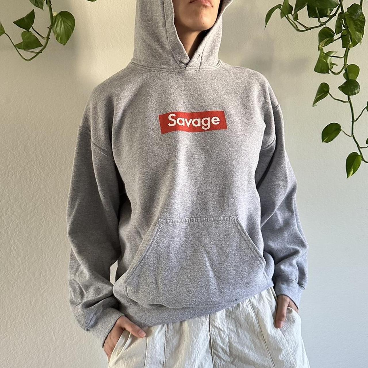 Savage box sale logo hoodie