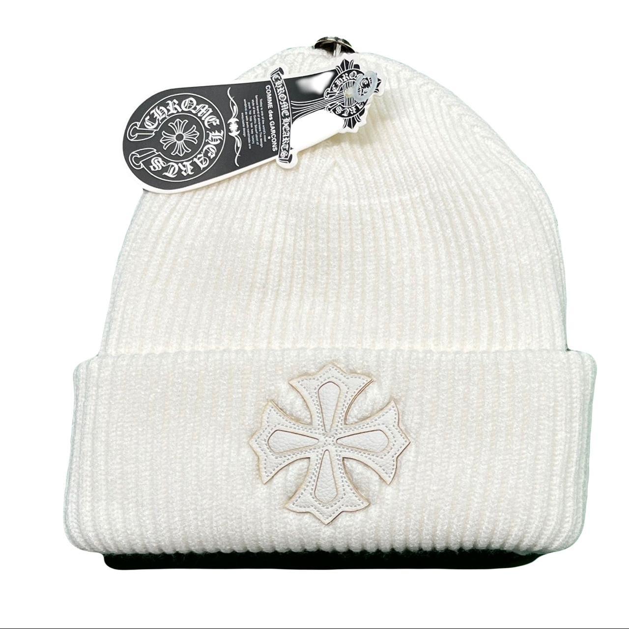 White Chrome Hearts beanie Open to any - Depop