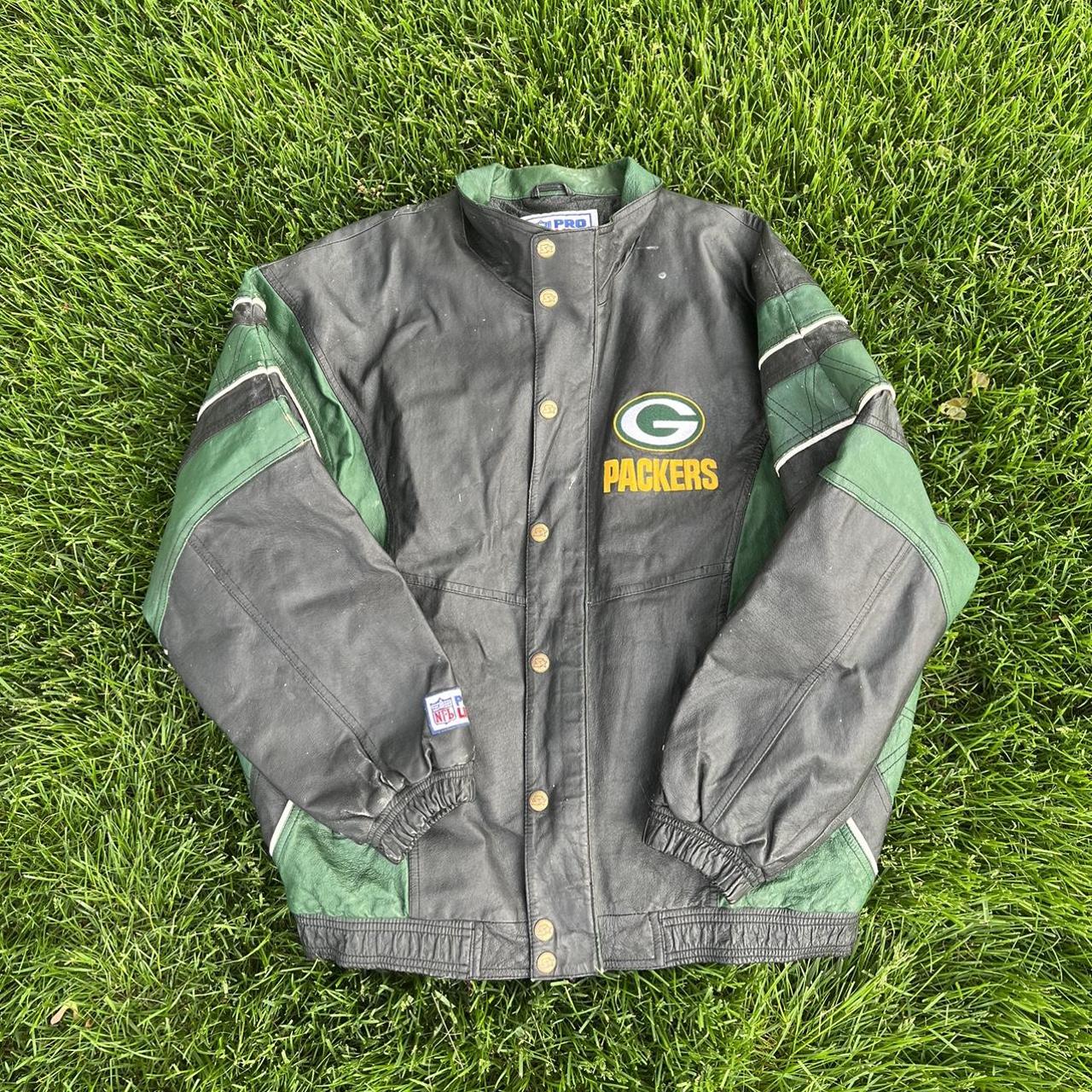 Vintage 90's Green Bay Packers Starter Jacket Green - Depop