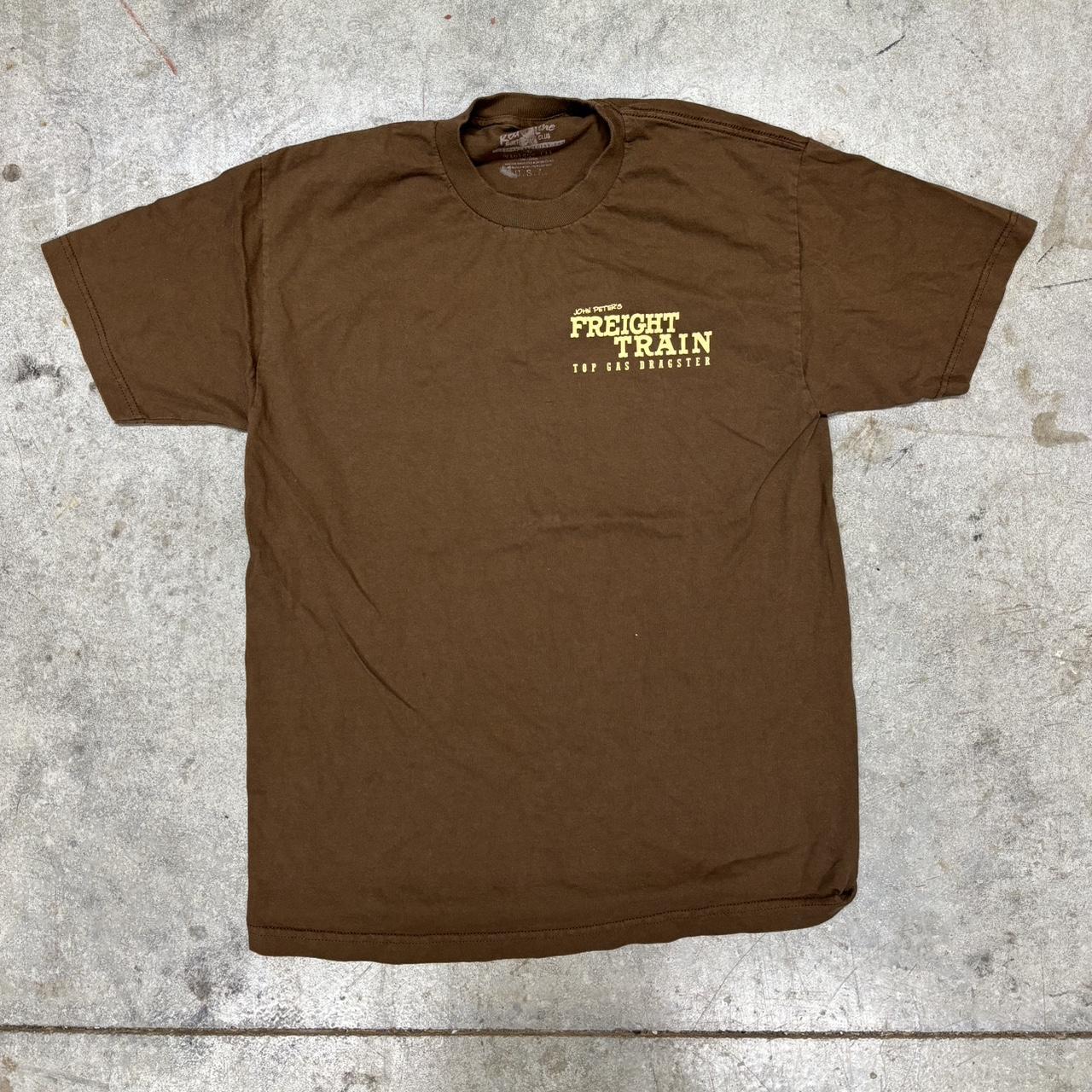 Brown Graphic Tee Size: Large - Depop