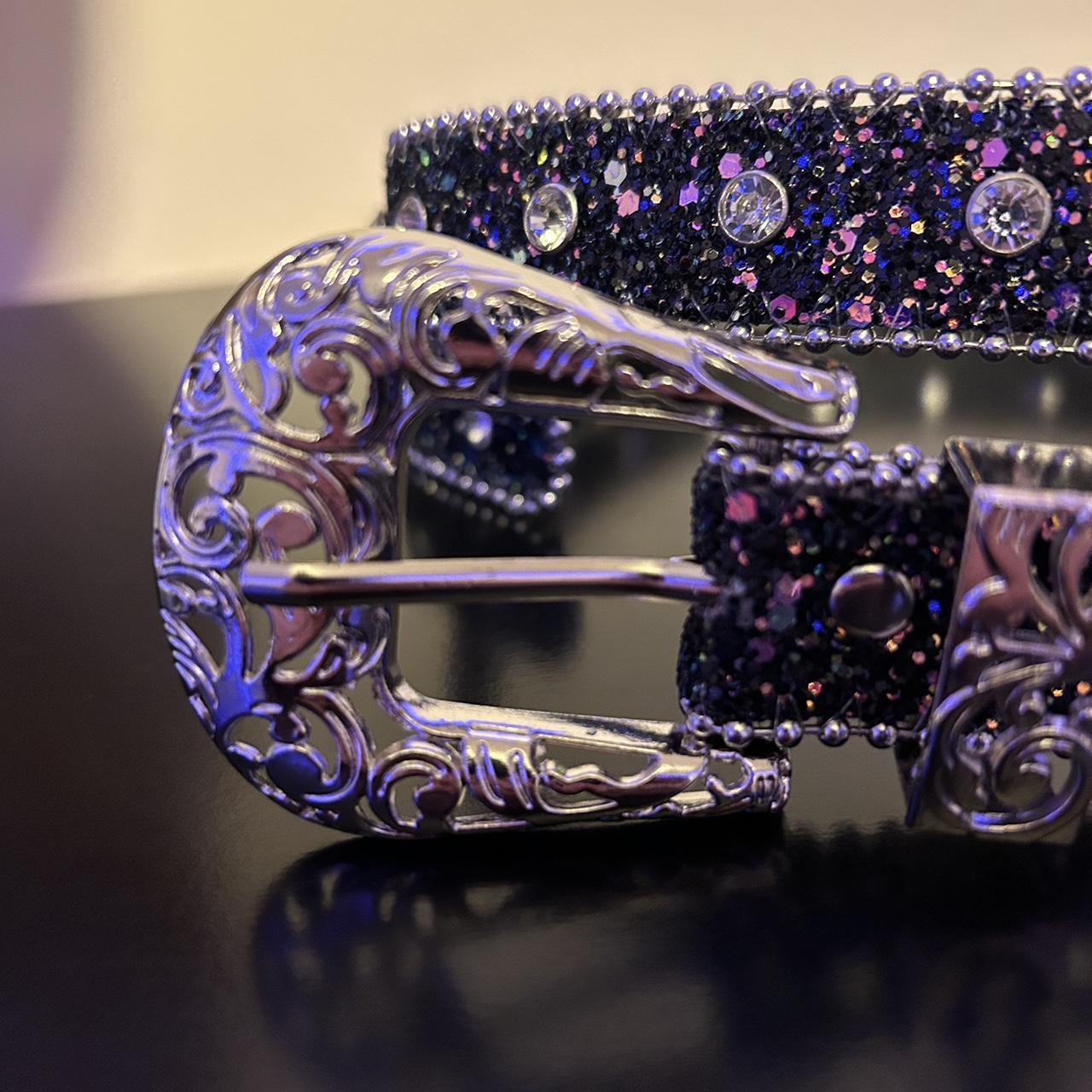 Y2k purple bb belt/ bb Simon belt size 3036... Depop