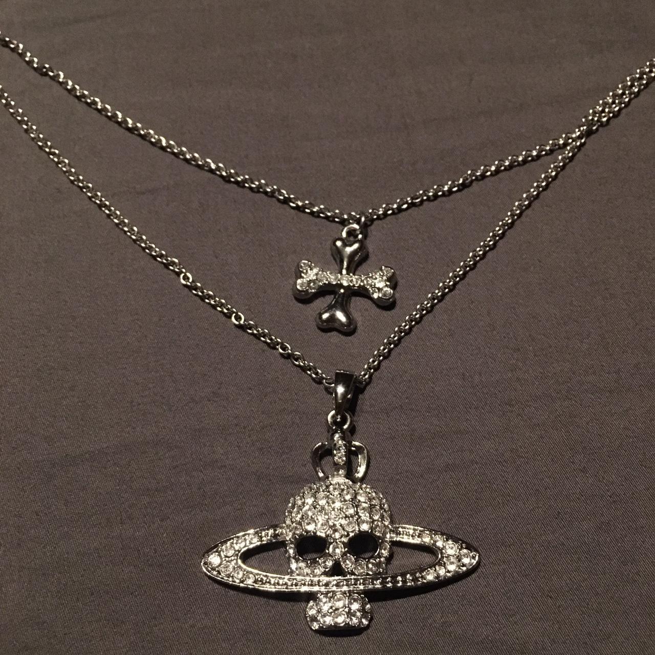 Vivienne Westwood Skull N Bones Necklace Worn... - Depop