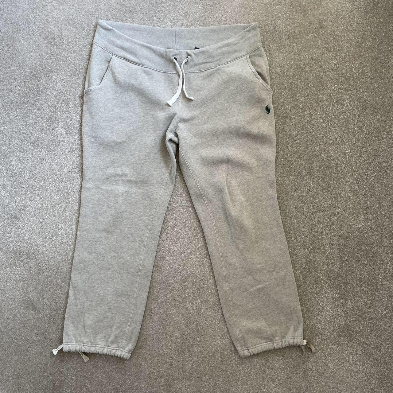 GREY RALPH LAUREN BAGGY JOGGERS PULL TABS AT... - Depop