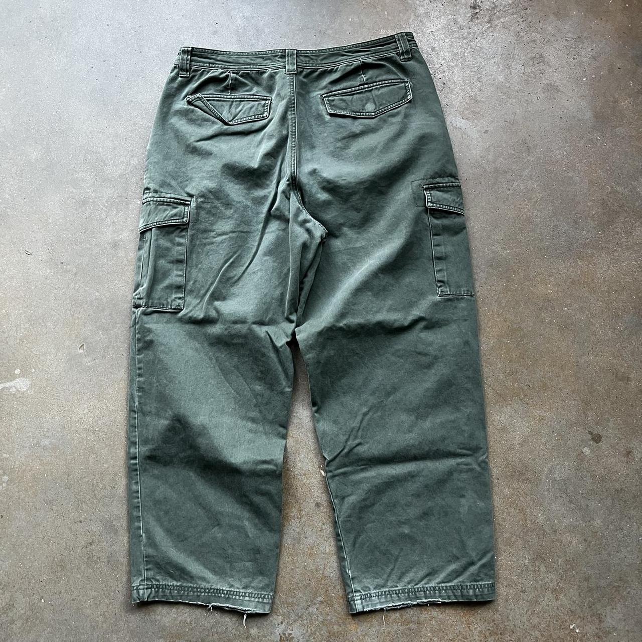 Faded Glory Men's Green and Khaki Trousers Depop