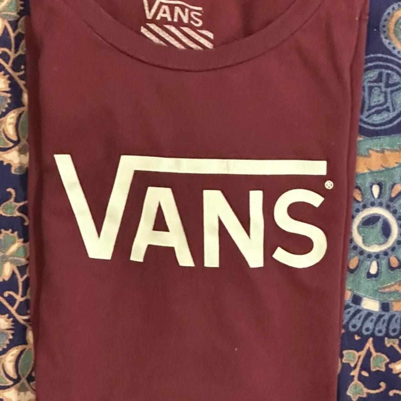 Vans Women's Burgundy T-shirt | Depop