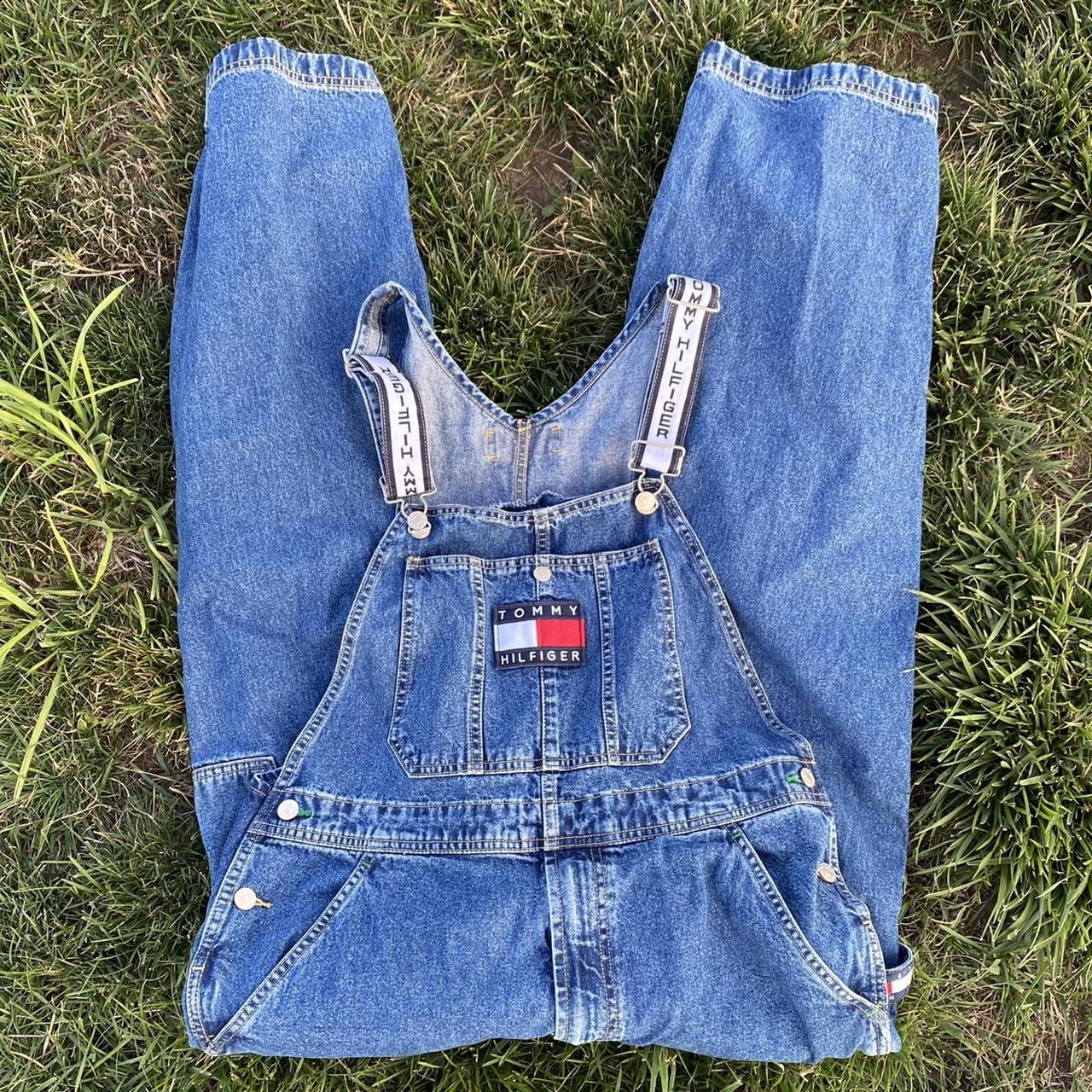 Vtg Tommy Hilfiger Denim Overalls Mens L S Bib Depop