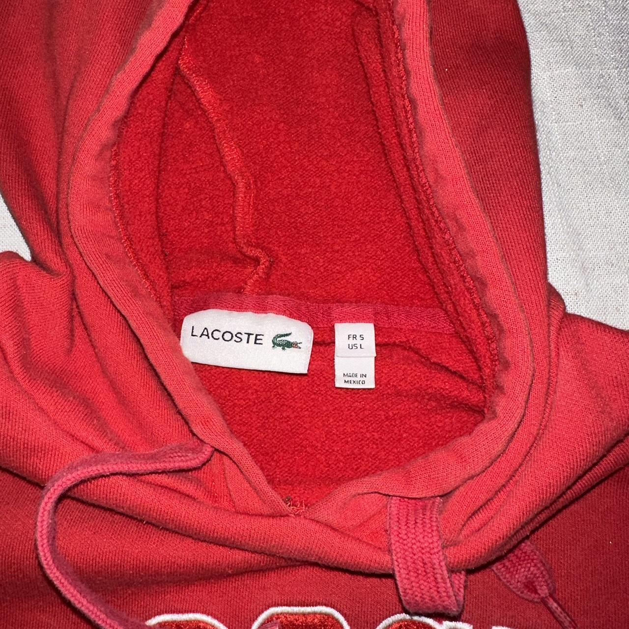 Lacoste hoodie red embroidered Depop