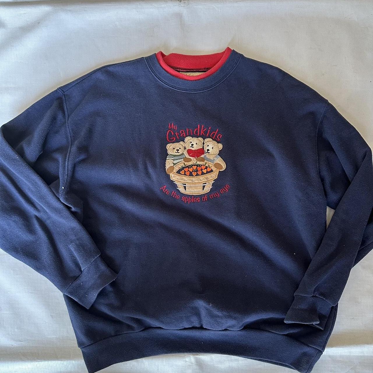 Embroidered grandpa sweater - Depop