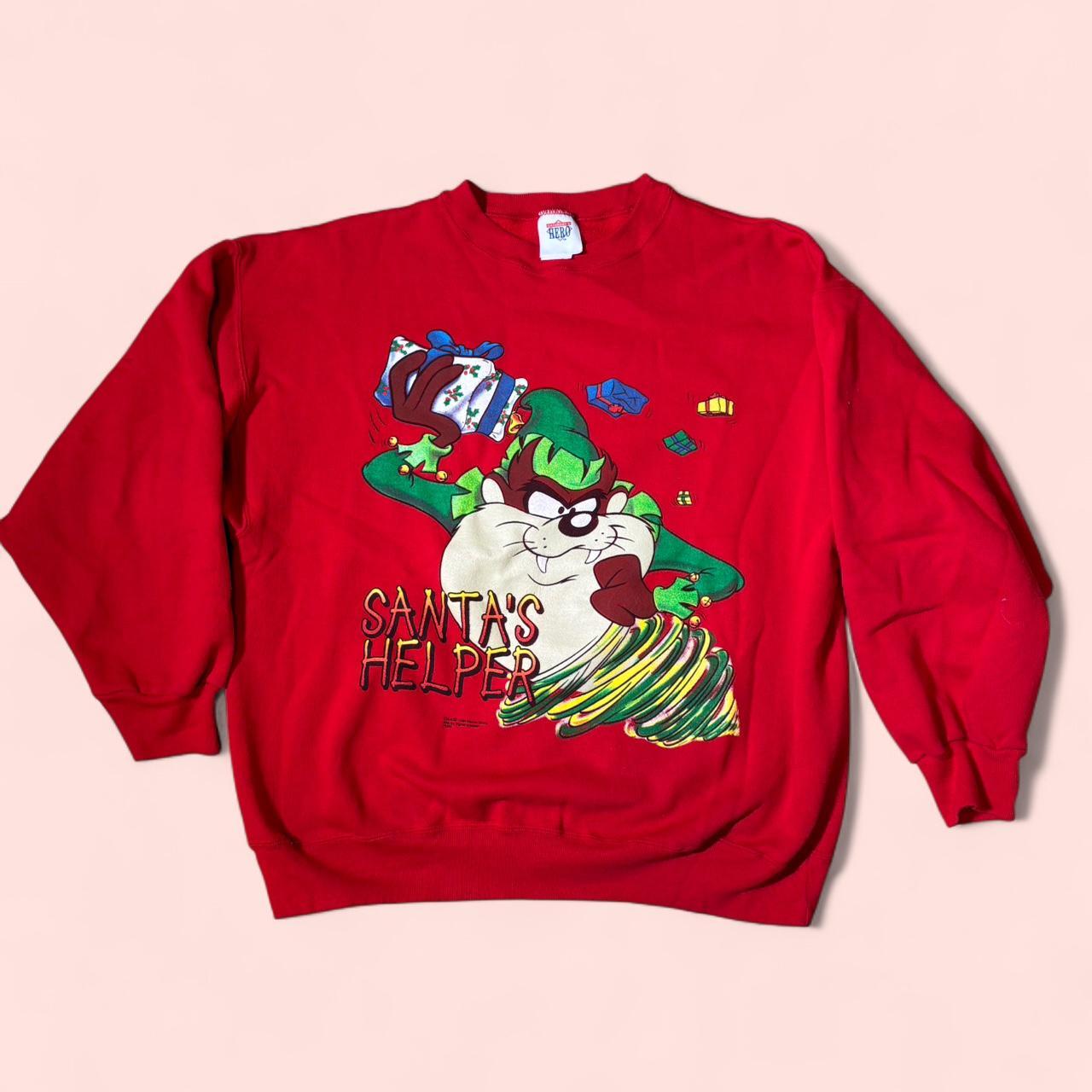 Men's Sweatshirt - Red - XL – 90s Tasmanian Devil… - image 1