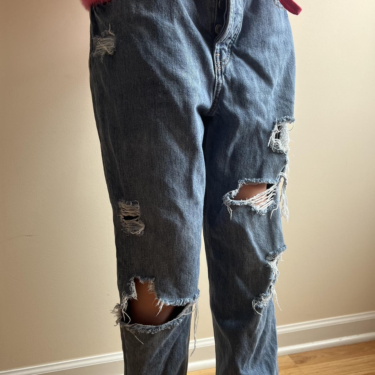 Y2K STREETWEAR RIPPED JEANS listed as brandy for... Depop