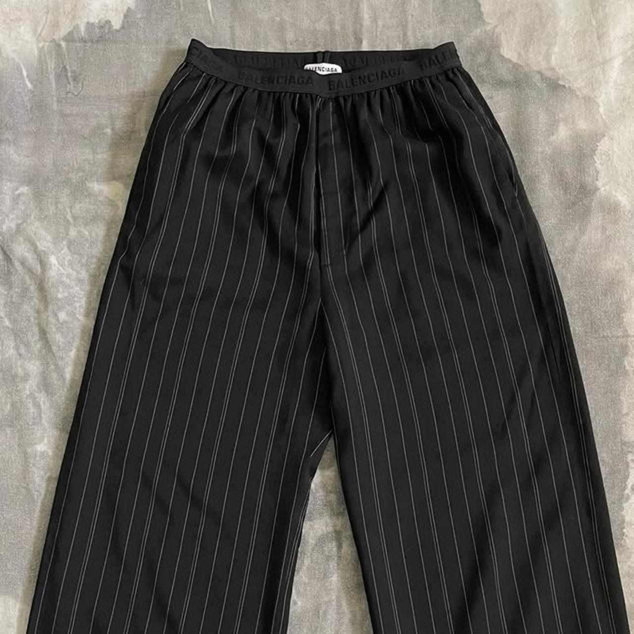 Men's Black and White Trousers | Depop