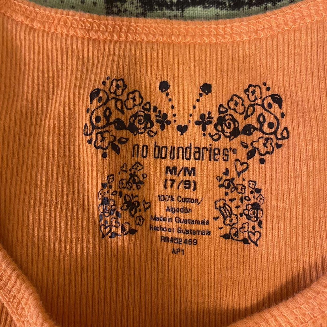 Early 2000’s No Boundaries Orange Ribbed Fitted Tank... - Depop