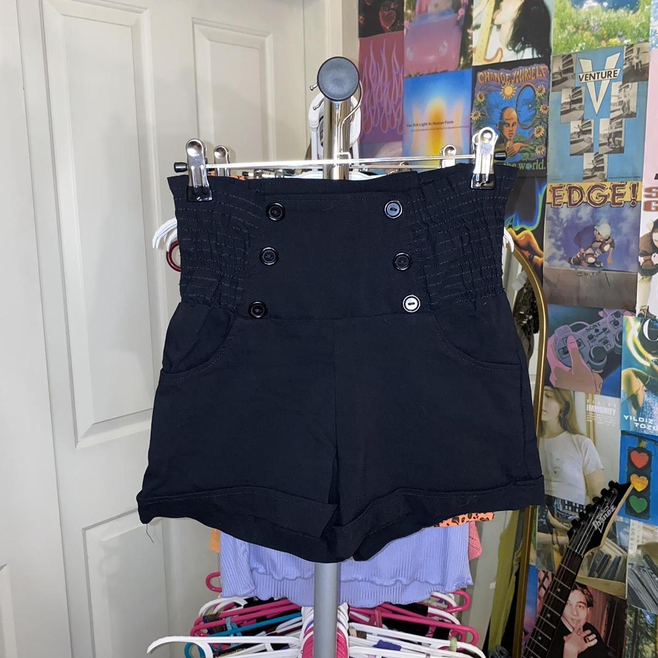 Black high waisted sailor shorts best sale