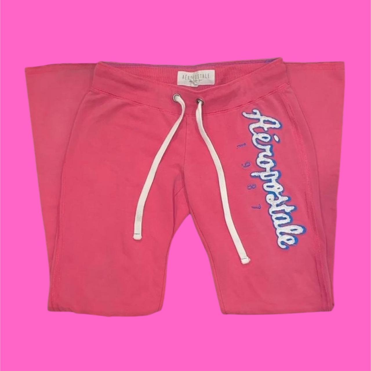 Aeropostale Women's Low rise Embroidered Pants Pink/Blue S