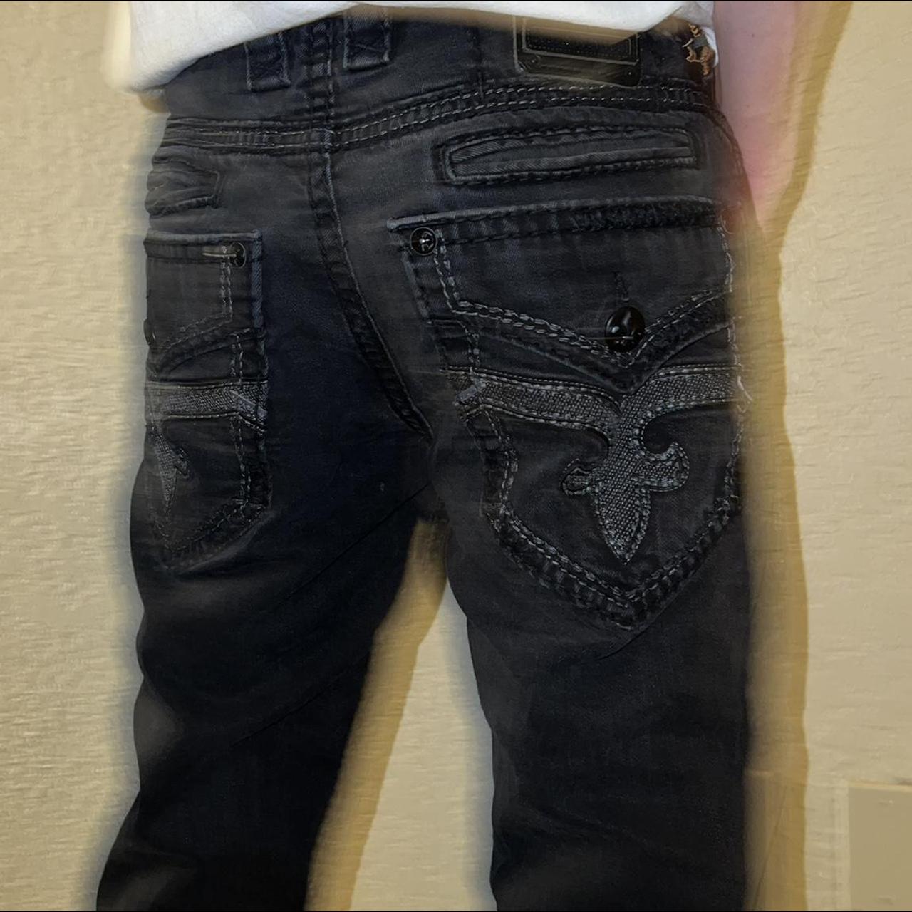 Mens black rock sales revival jeans