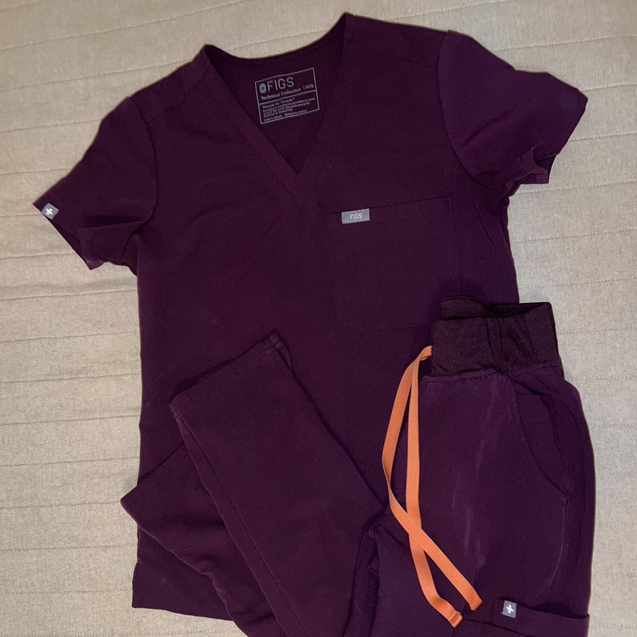 Deep purple figs scrubs XXS Catarina one pocket... Depop