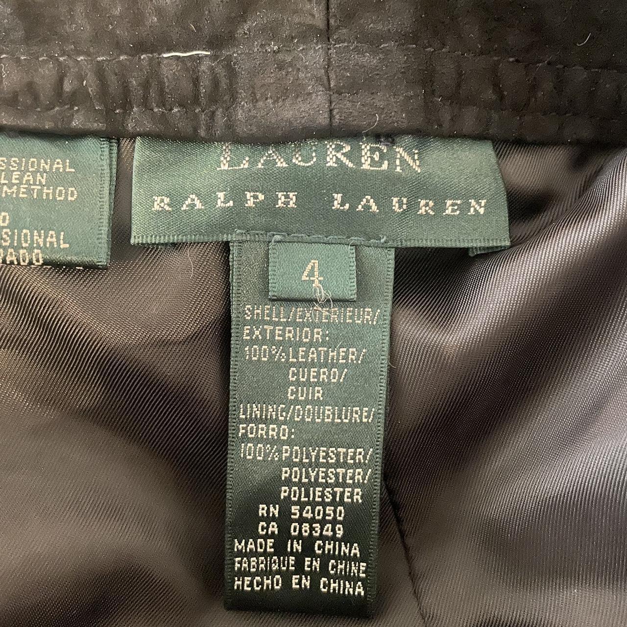 Suede leather black Ralph Lauren pants. Size 4 but... - Depop