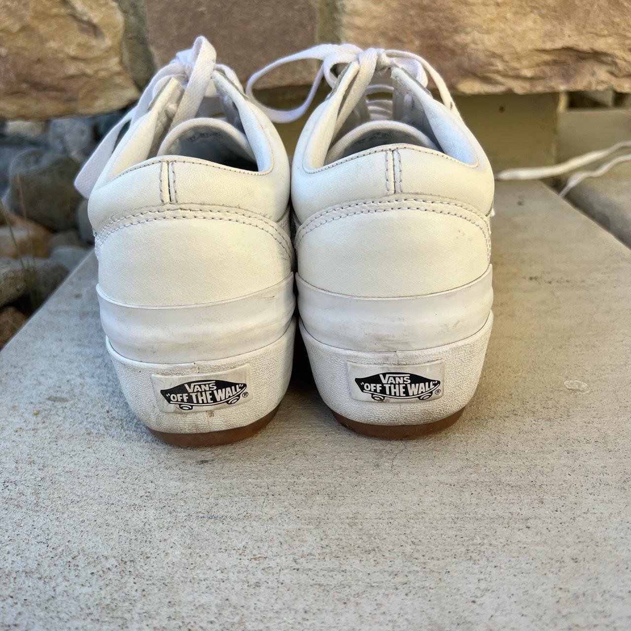 All white platform vans. A little dirty but can... - Depop