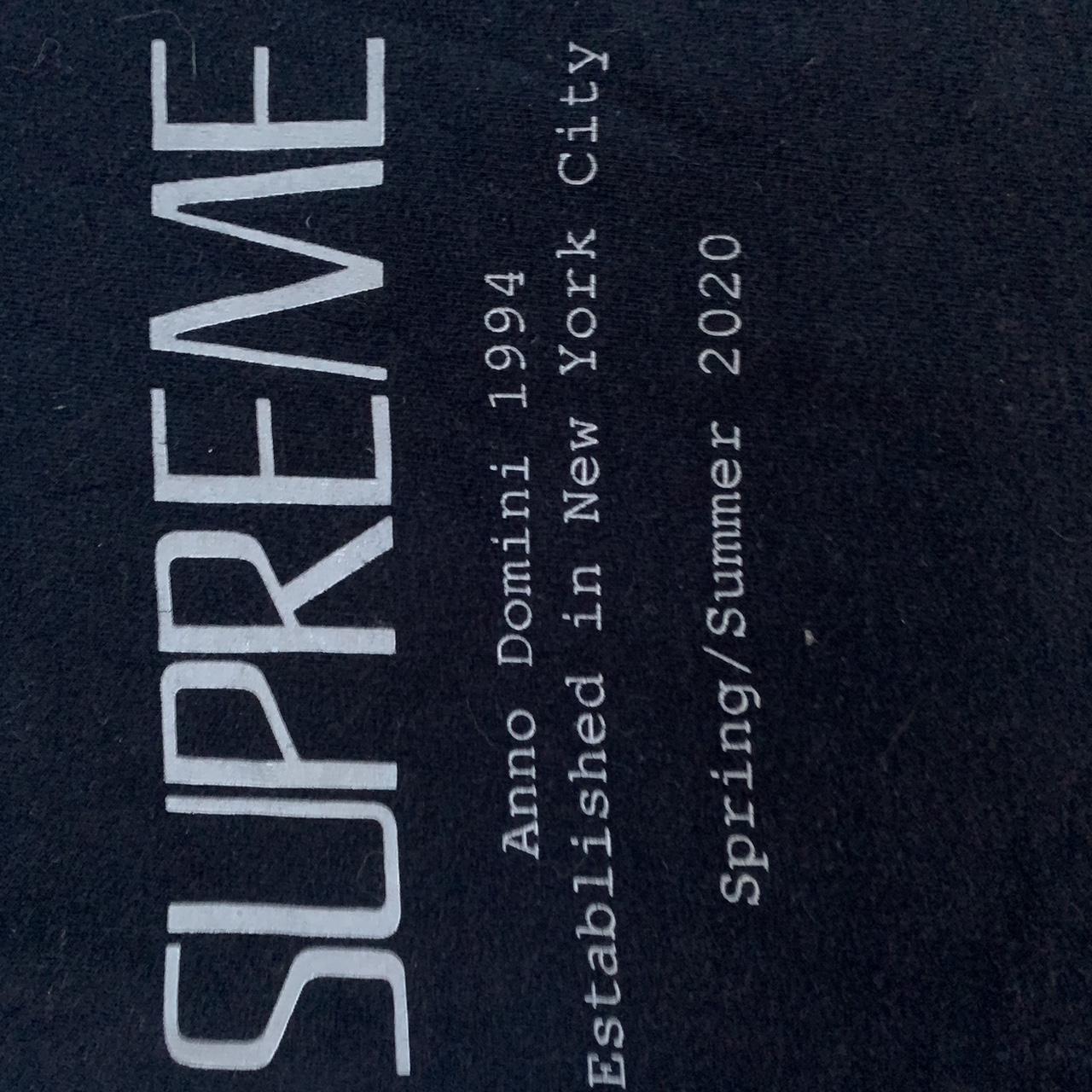 Supreme Anno Domini Navy Tee - Size L but can fit in... - Depop