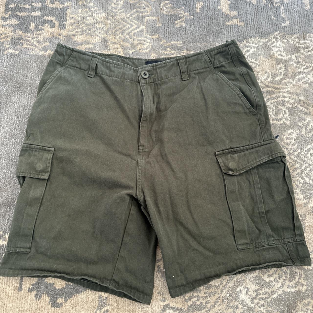 green stussy cargo shorts - mens worn a bit but... - Depop
