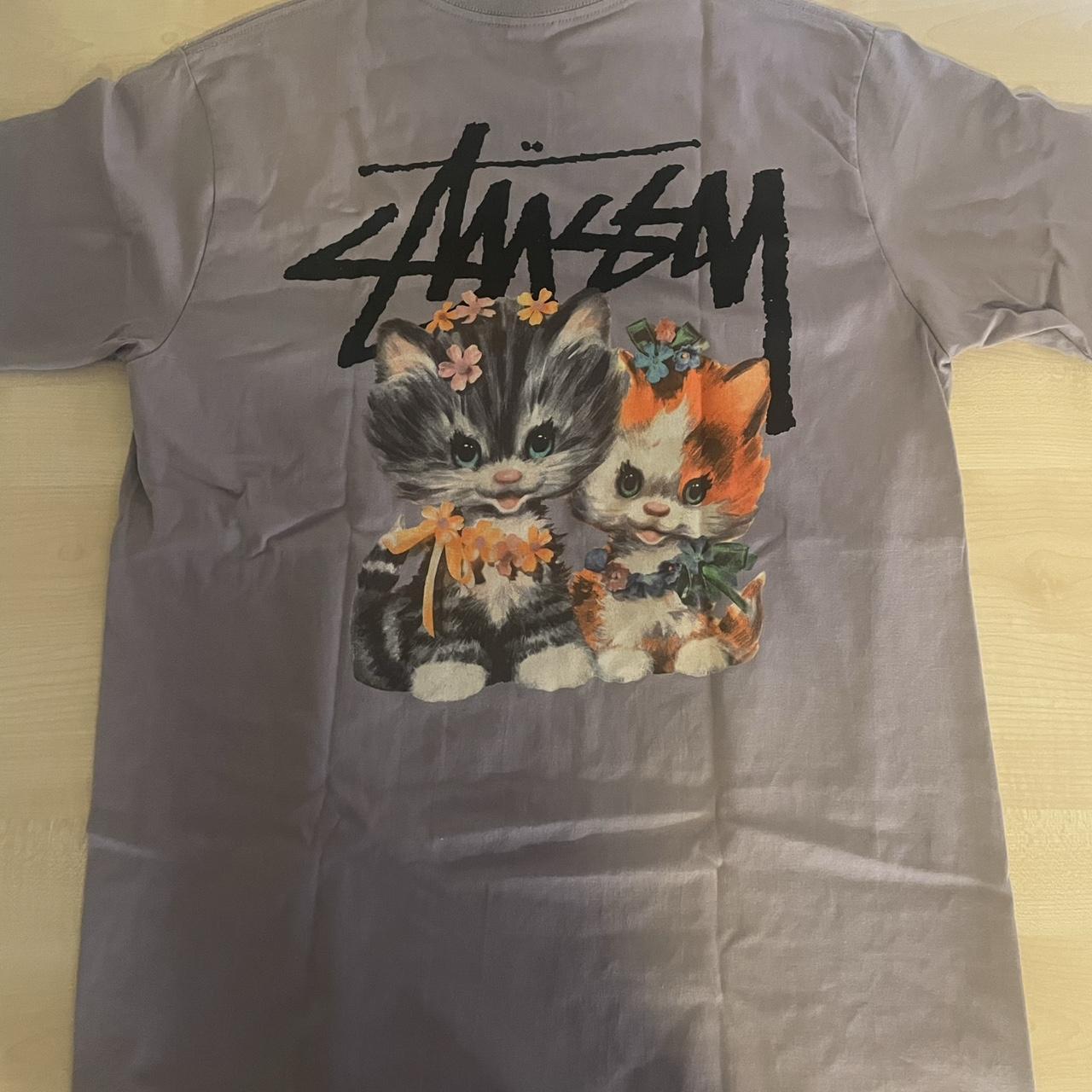 Purple Stussy Kitten Tee - Beautiful kitten... - Depop