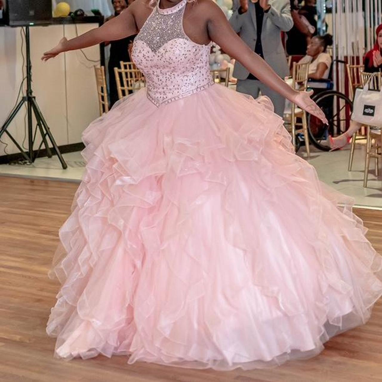 pastel pink light pink quinceanera dresses