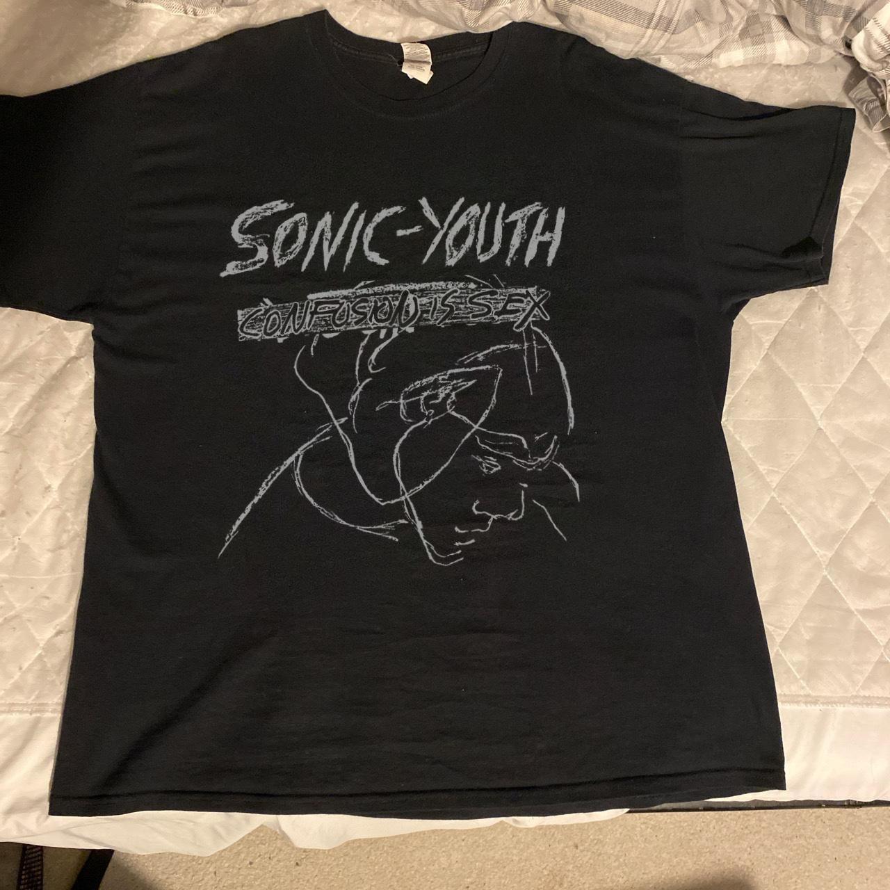 sonic youth black t shirt T Shirt (U.S Size) Sizes... - Depop