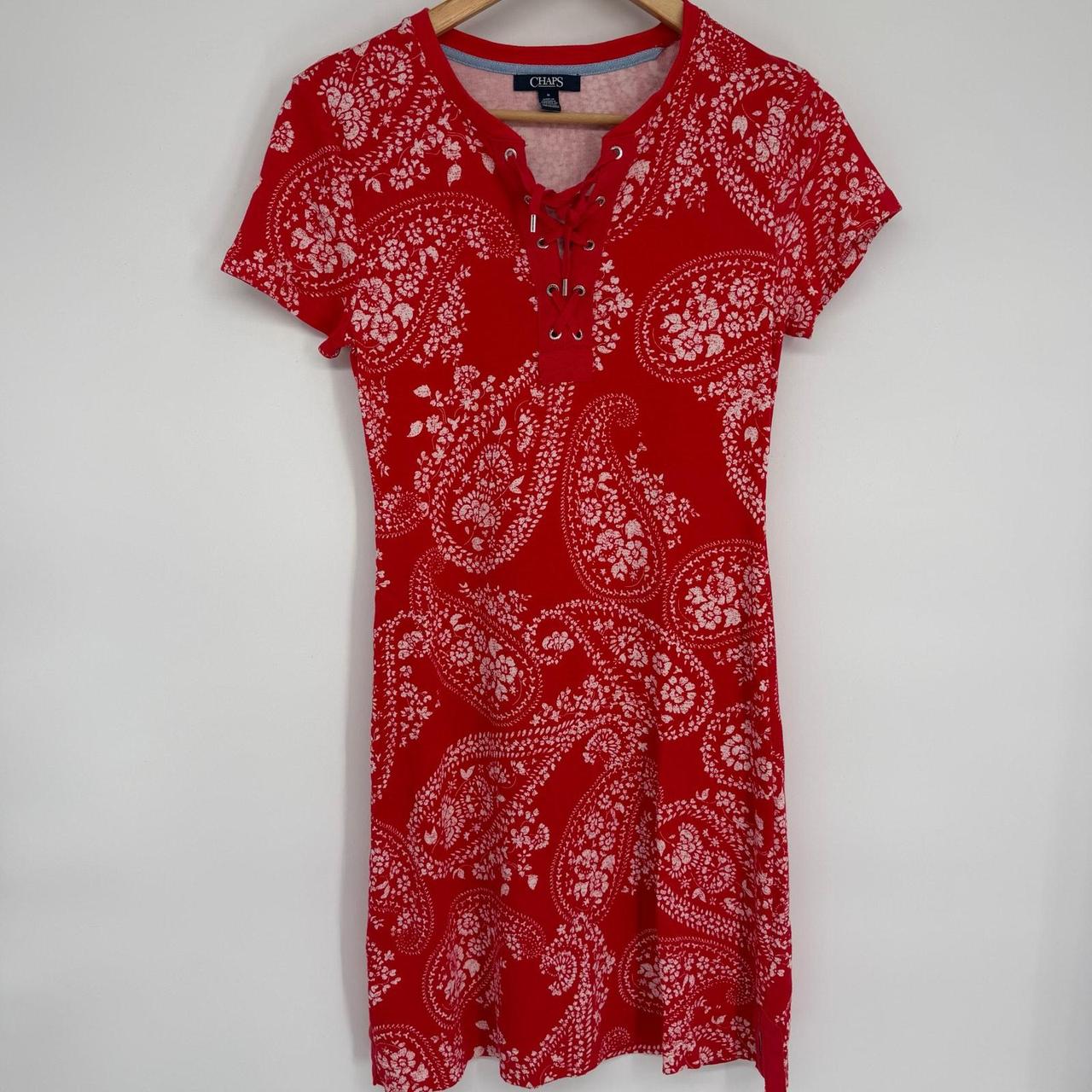 Chaps Women's Dress - Red/White - M – Chaps In go… - image 1