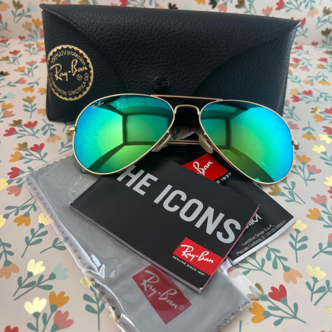 Blue tinted ray ban fashion aviators