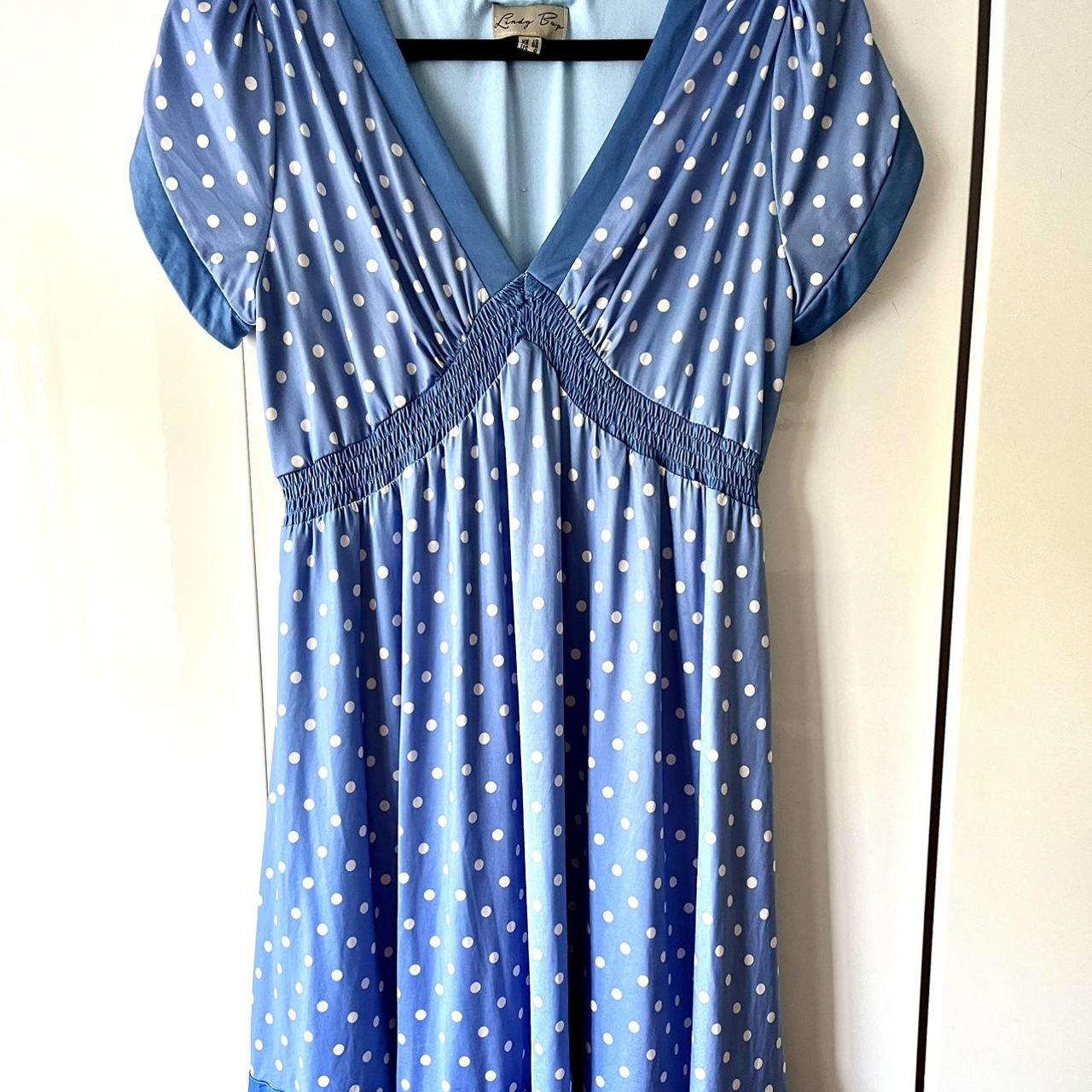 Lindy bop blue sales polka dot dress