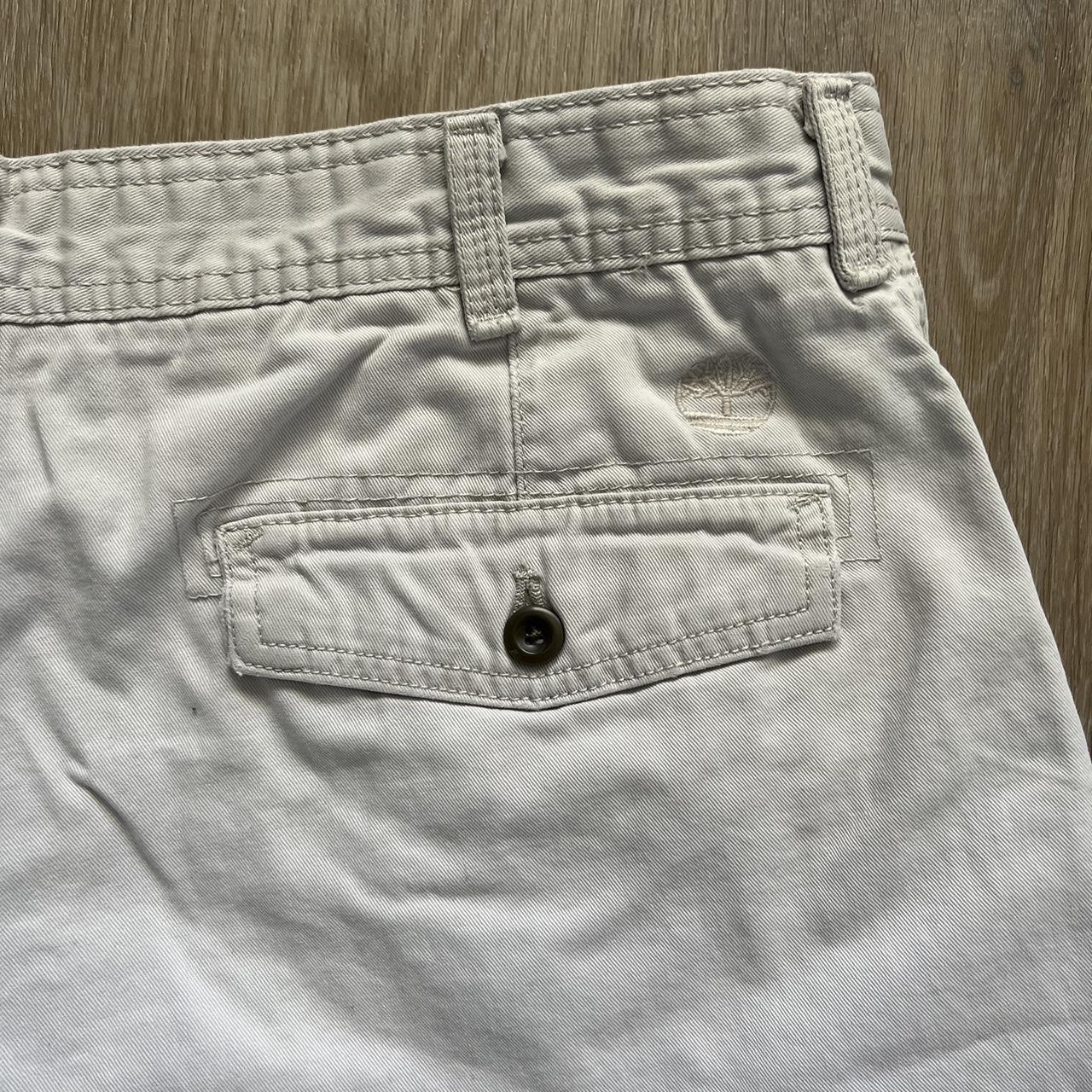 WHITE TIMBERLAND JORTS -no noticeable flaws except... - Depop