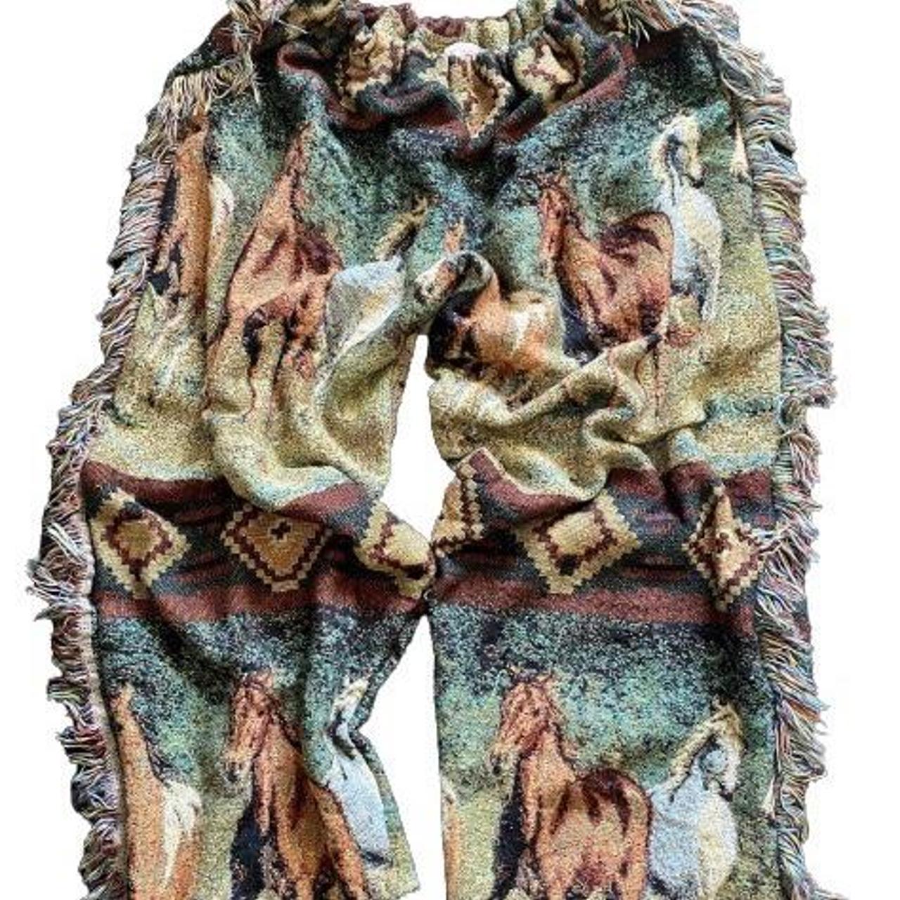 Unisex Tapestry Blanket Pants ‘Horses On A Farm’... Depop