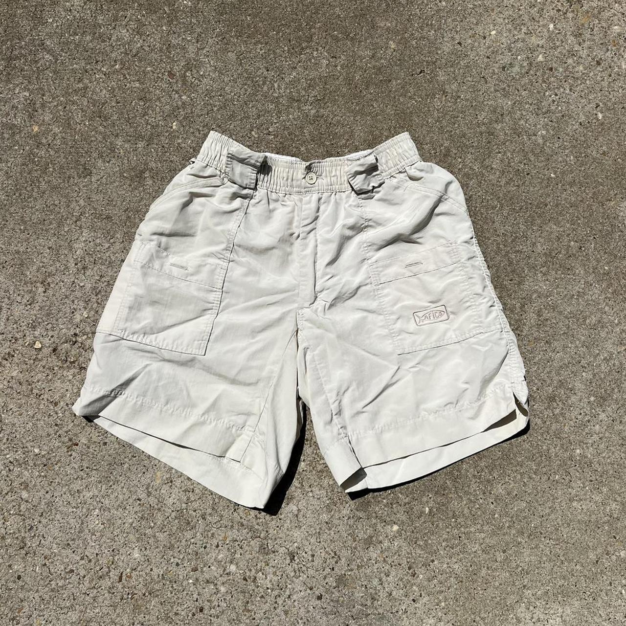 Aftco Khaki Shorts Size 28 Great Condition #fishing... - Depop