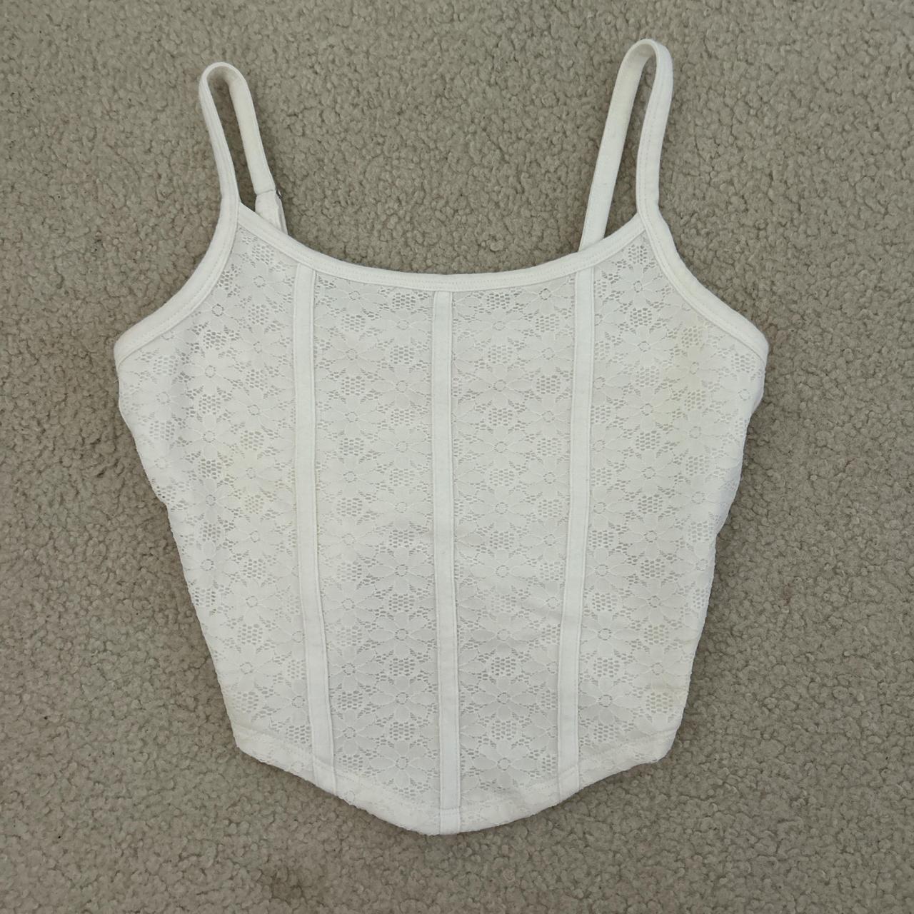 Hollister white corset top worn once perfect for