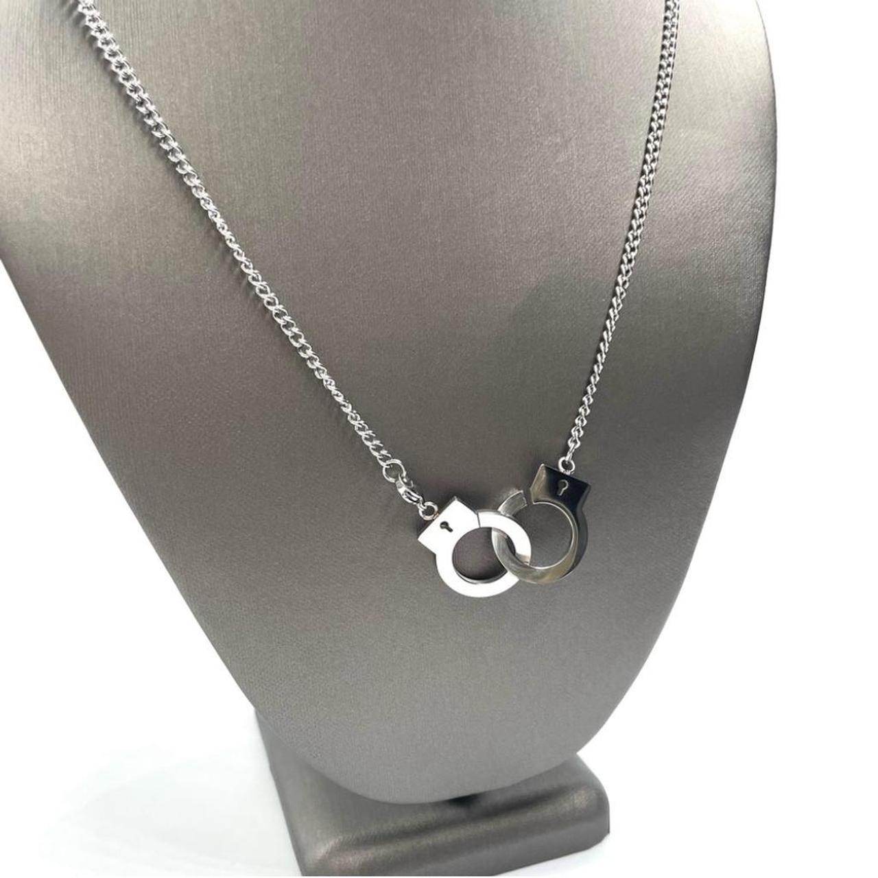 Stainless steel sale handcuff necklace