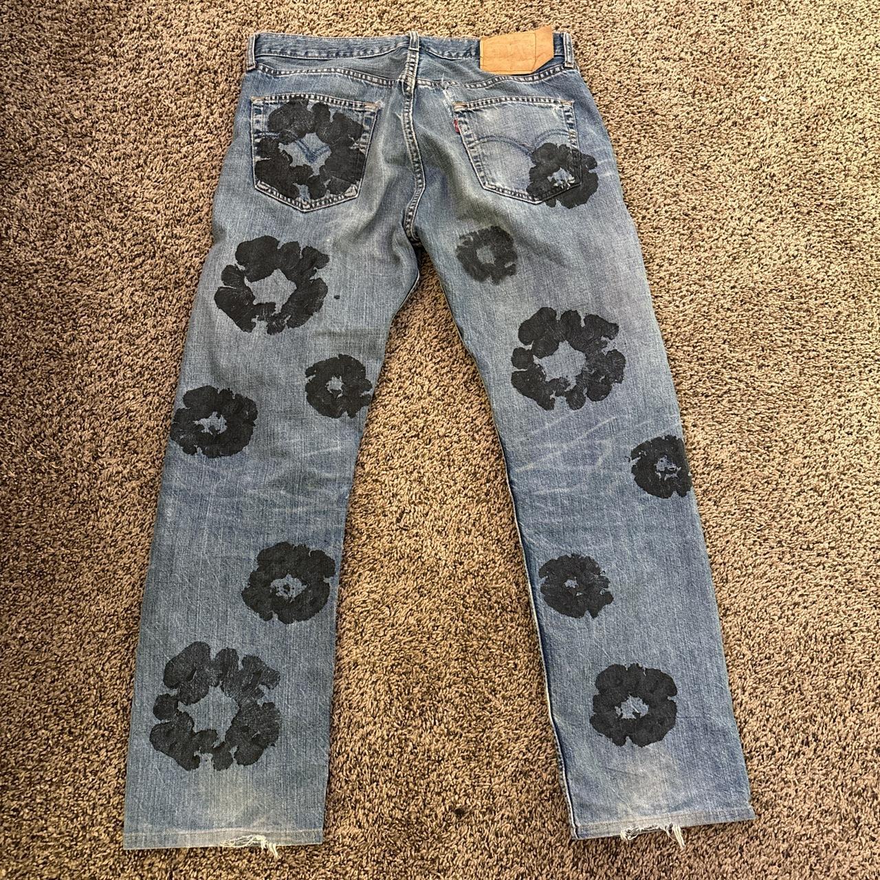 Custom denim tears jeans Size 34/34 Need gone asap - Depop