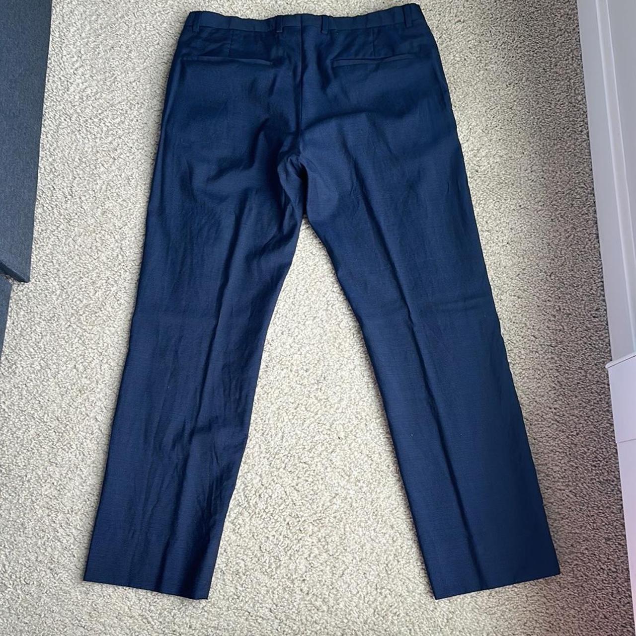 Hugo Boss Men's Black and Blue Tailored-trousers | Depop